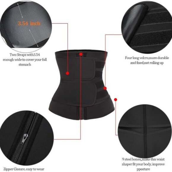 Double Adj. Belt Abdominal Waist Trainer Trimmer main image 6